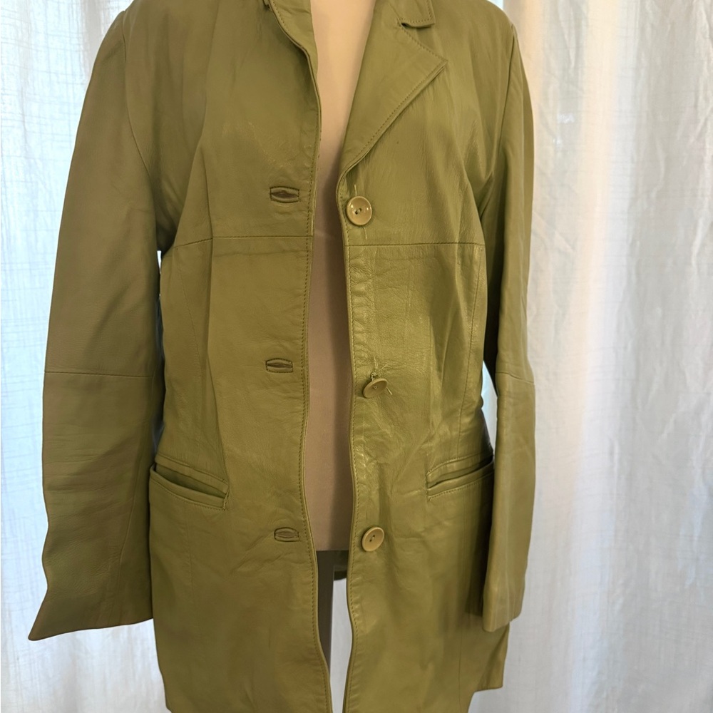 Mint Green Leather Jacket - image 2